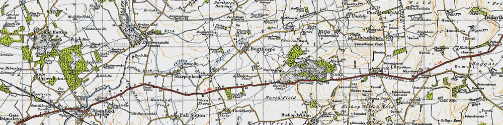 Old map of Bugthorpe Grange in 1947