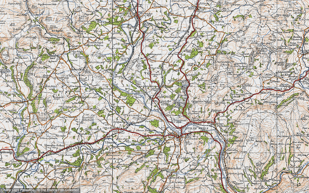 Old Map of Historic Map covering Rhosferig in 1947