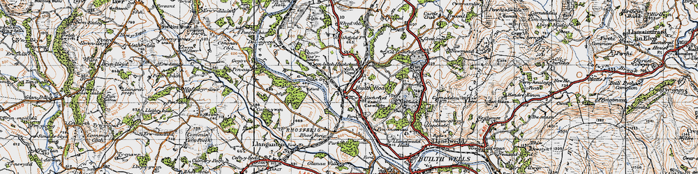 Old map of Rhosferig in 1947