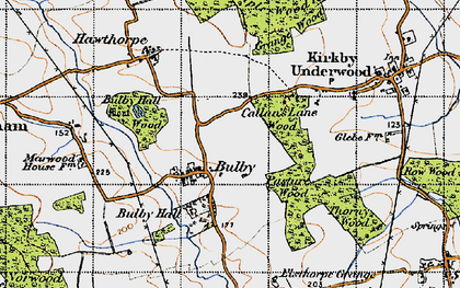Old map of Bulby Hall Wood in 1946