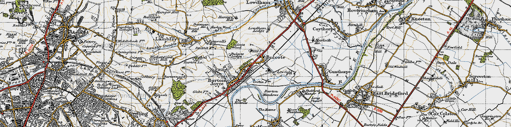 Old map of Bulcote in 1946