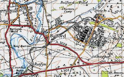 Old map of Bulford in 1940
