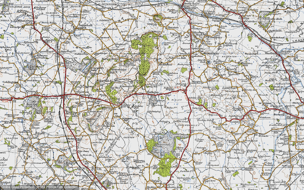 Old Map of Historic Map covering Bulkeleyhay in 1947
