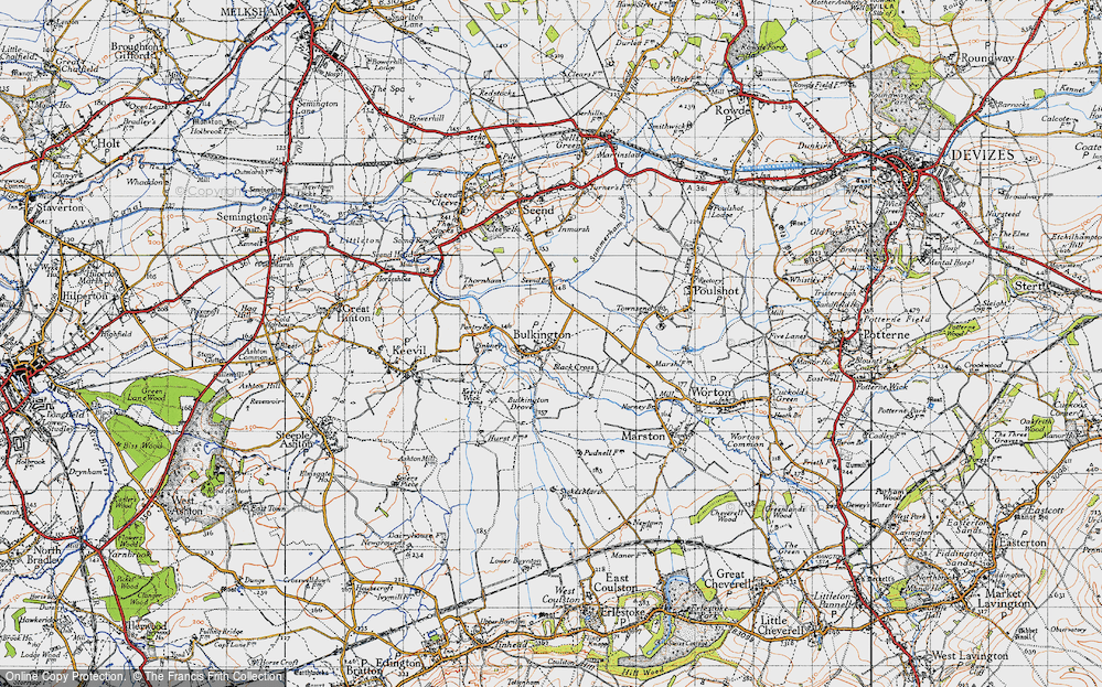 Old Map of Historic Map covering White Horse Trail in 1940