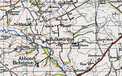 Old map of Bower in 1946