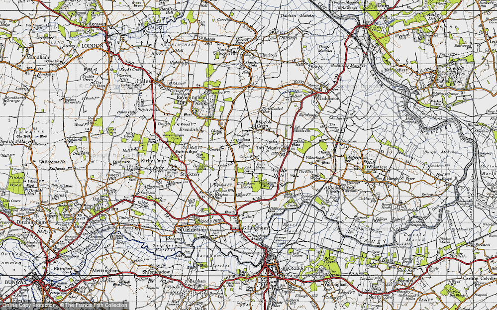 Old Map of Bull's Green, 1946 in 1946