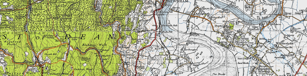Old map of Bullo Pill in 1946