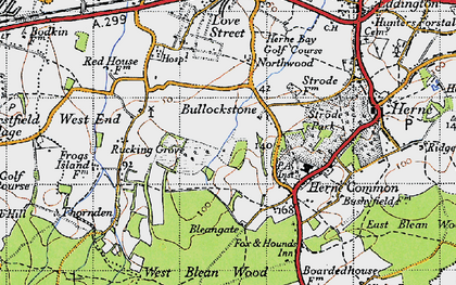 Old map of Bullockstone in 1947