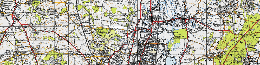 Old map of Bulls Cross in 1946
