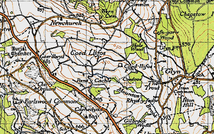 Old map of Bullyhole Bottom in 1946
