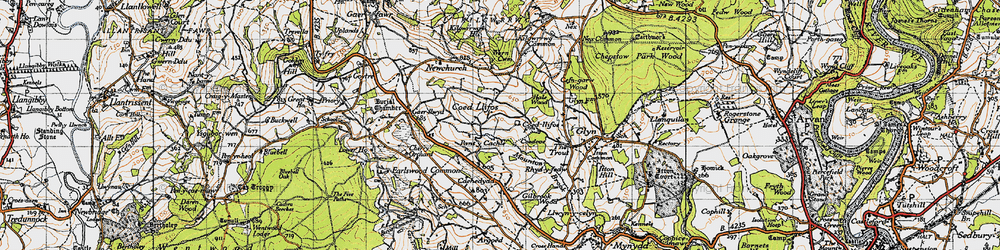 Old map of Bullyhole Bottom in 1946