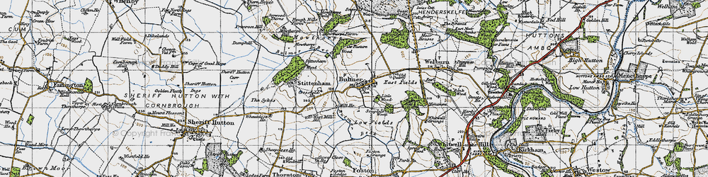 Old map of Bulmer in 1947