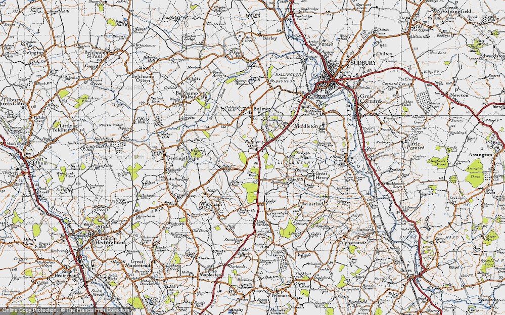 Old Map of Bulmer Tye, 1946 in 1946