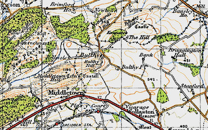 Old map of Brimford Ho in 1947