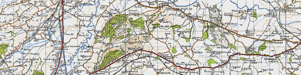 Old map of Brimford Ho in 1947