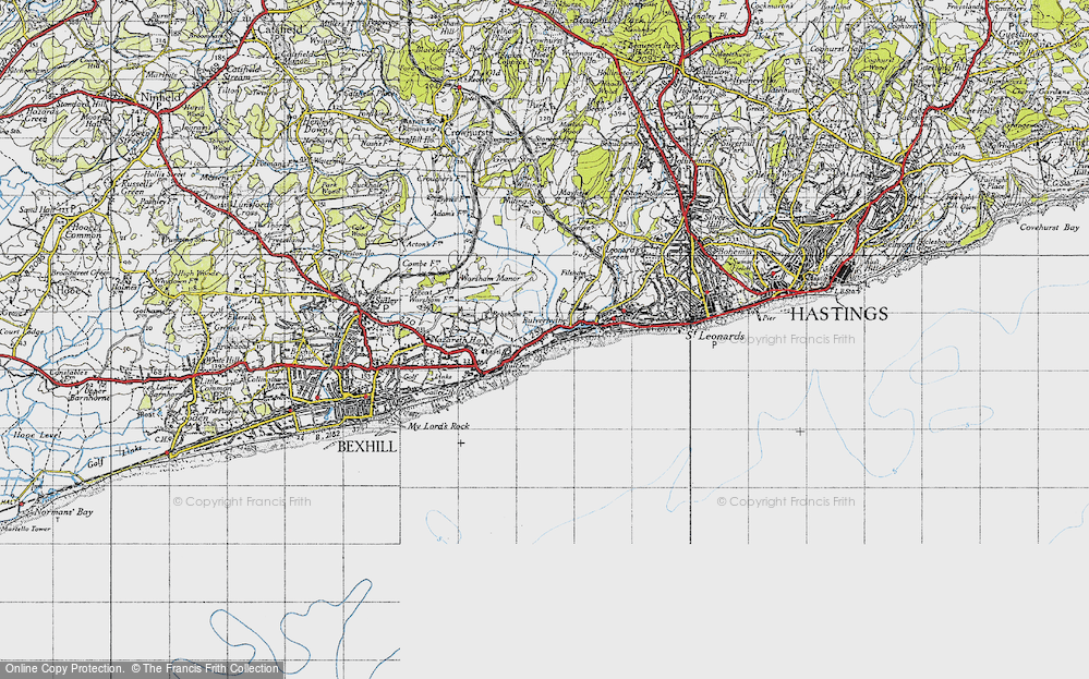 Old Map of Bulverhythe, 1940 in 1940