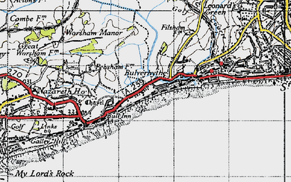 Old map of Bulverhythe in 1940