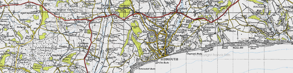 Old map of Bulverton in 1946