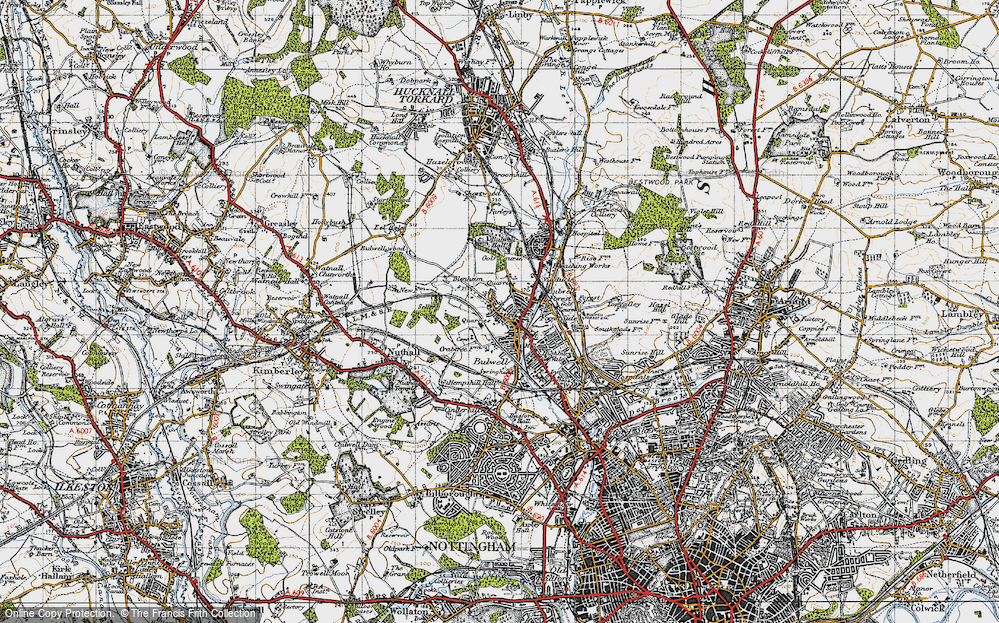 Old Map of Bulwell, 1946 in 1946