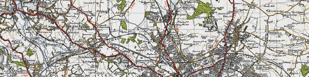 Old map of Bulwell in 1946