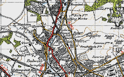 Old map of Bulwell Forest in 1946