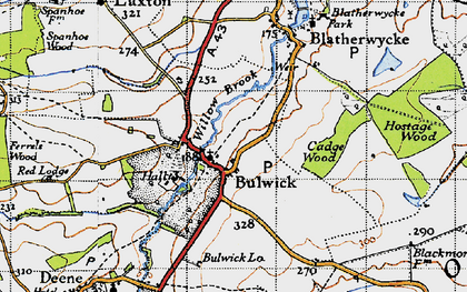 Old map of Bulwick Lodge in 1946