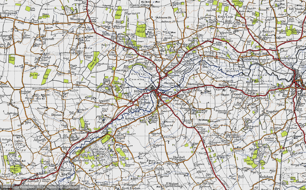 Old Map of Bungay, 1946 in 1946