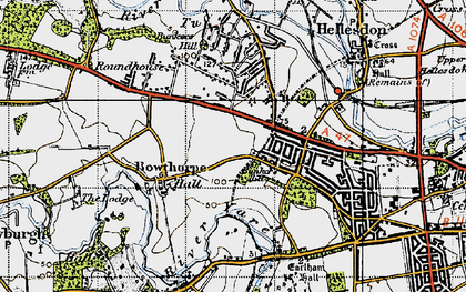 Old map of Bunker's Hill in 1945