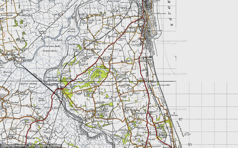 Old Map of Bunker's Hill, 1946 in 1946