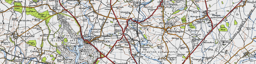 Old map of Bunkers Hill in 1946