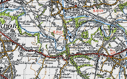 Old map of Bunkers Hill in 1947