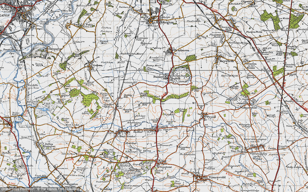 Old Map of Bunny Hill, 1946 in 1946