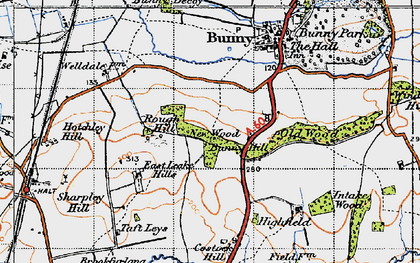 Old map of Bunny Hill in 1946