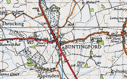 Old map of Buntingford in 1946