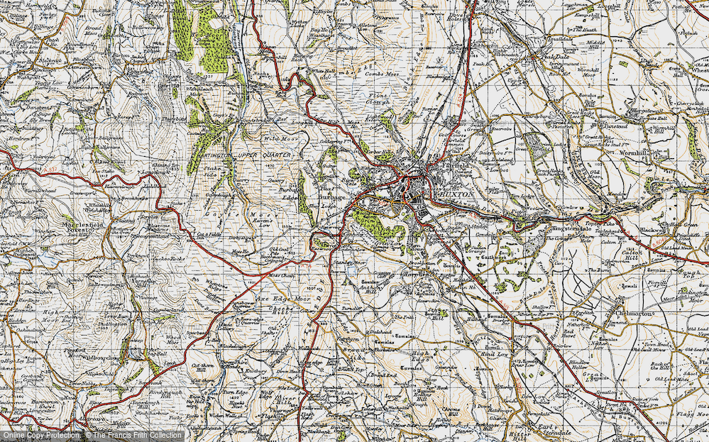 Old Map of Historic Map covering Wild Moor in 1947