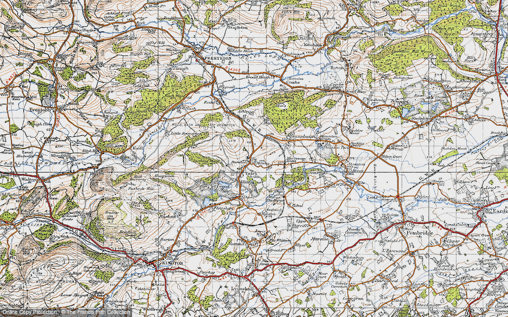 Old Map of Burcher, 1947 in 1947