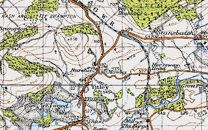 Old map of Burcher in 1947