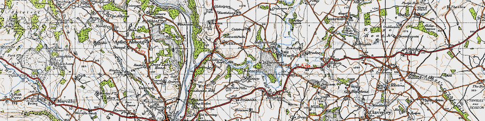 Old map of Burcote in 1946