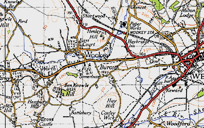 Old map of Burcott in 1946