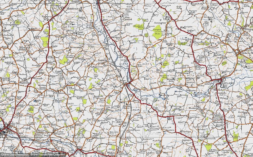 Old Map of Bures, 1946 in 1946