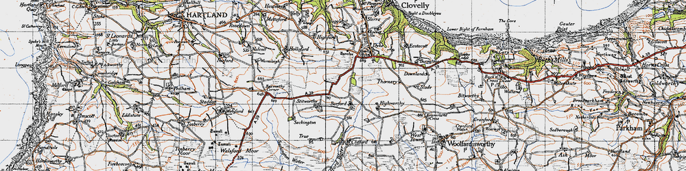 Old map of Burford in 1946