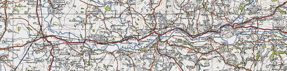 Old map of Burford in 1947