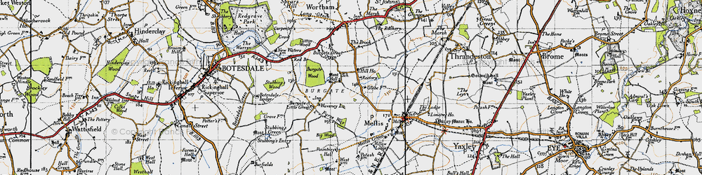 Old map of Burgate in 1946