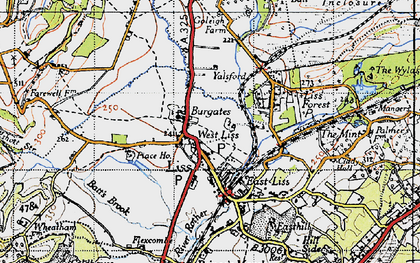Old map of Burgates in 1940
