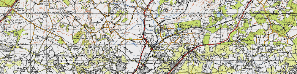 Old map of Burgates in 1940