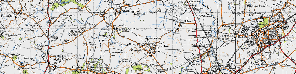Old map of Burge End in 1946