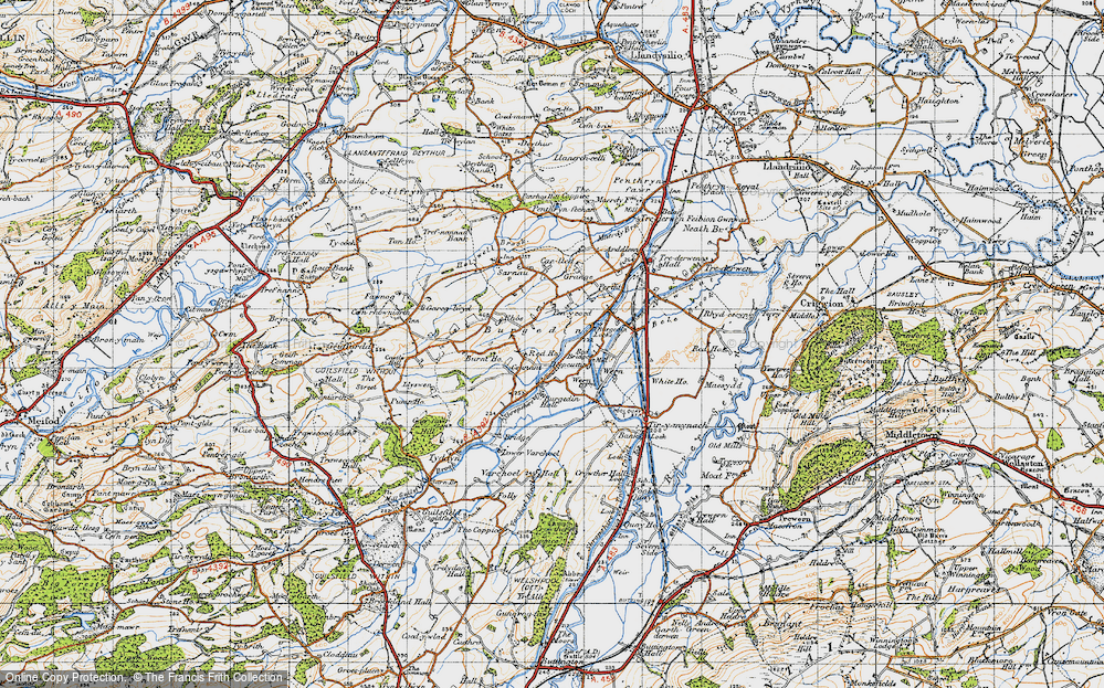 Old Map of Burgedin, 1947 in 1947