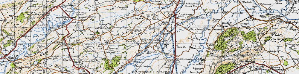 Old map of Burgedin in 1947