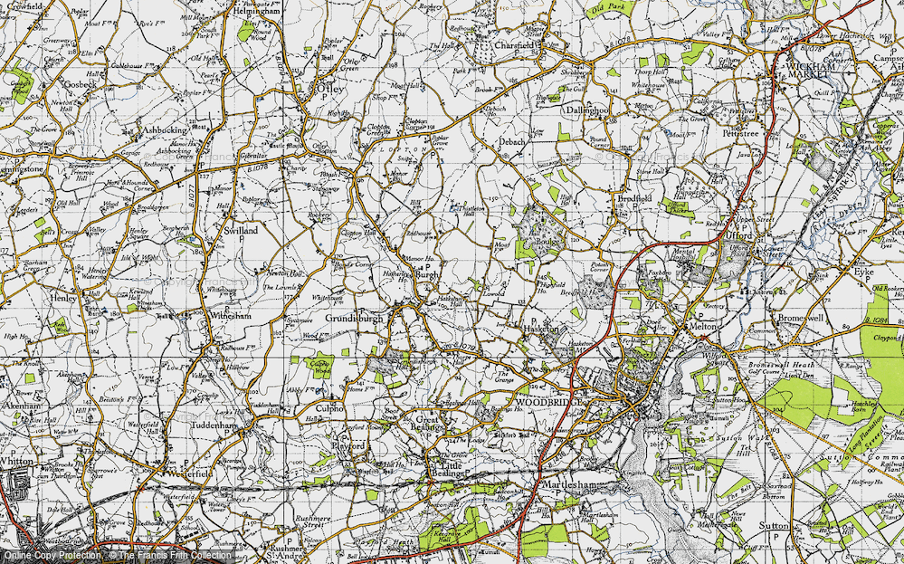 Old Map of Burgh, 1946 in 1946