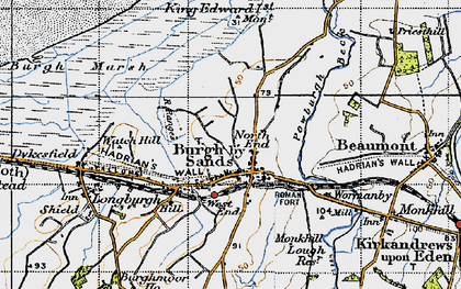 Old map of Burgh by Sands in 1947